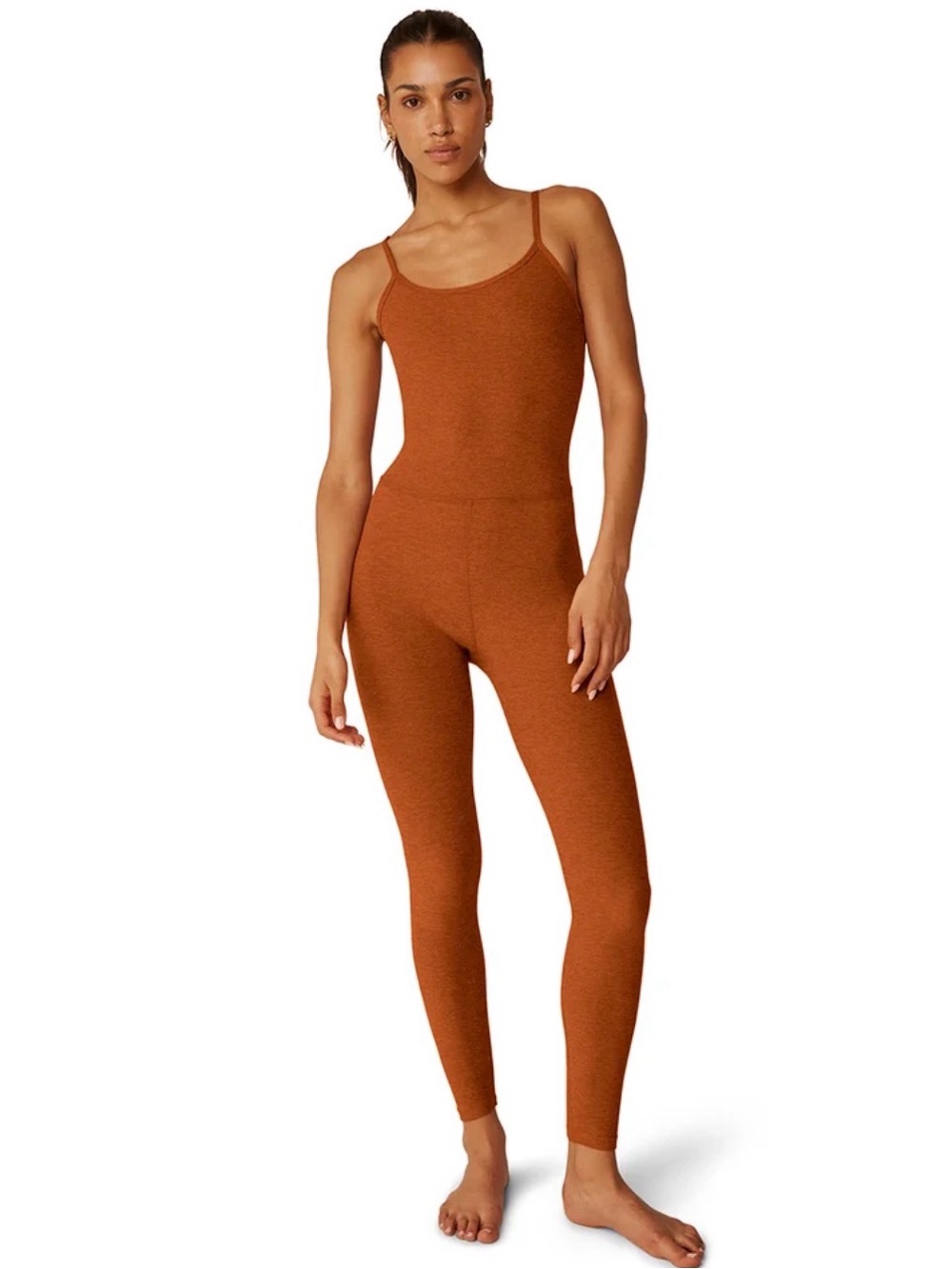 Beyond Yoga Spacedye Uplevel Midi Jumpsuit Warm Clay Heather Medium